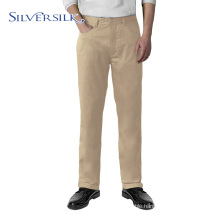 Stretch cotton adults casual zipper fly men pant